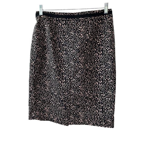 BODEN Black & Pink Polka Dot Knee Length Pencil Skirt Women's US 8 - Picture 1 of 9